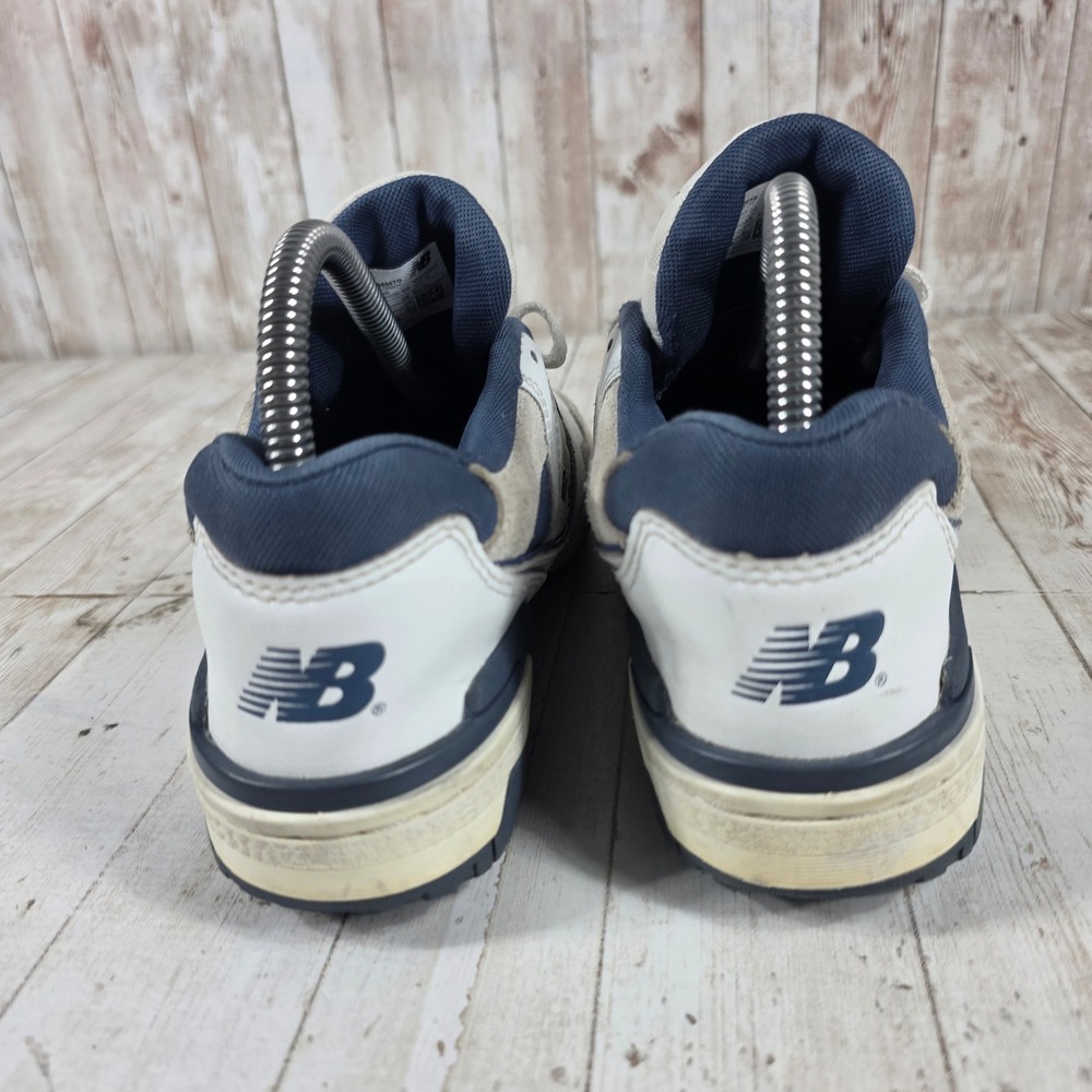 New Balance 550 White Navy Grey Leather Suede Sneakers Womens 7 Mens 5.5 - Picture 3 of 8